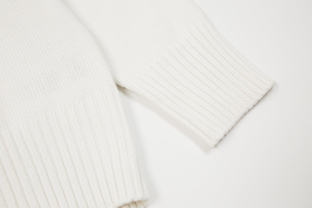 White Sweater with red Logo