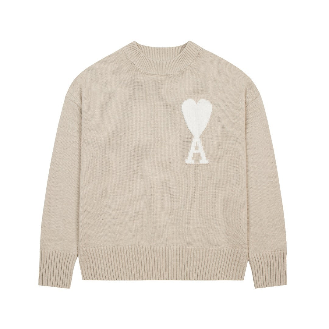 Cream Sweater with white Logo