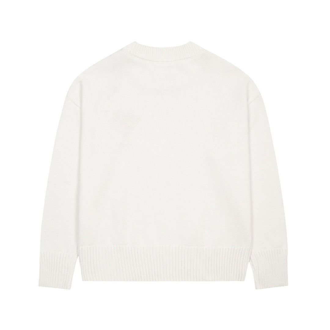 White Sweater with red Logo